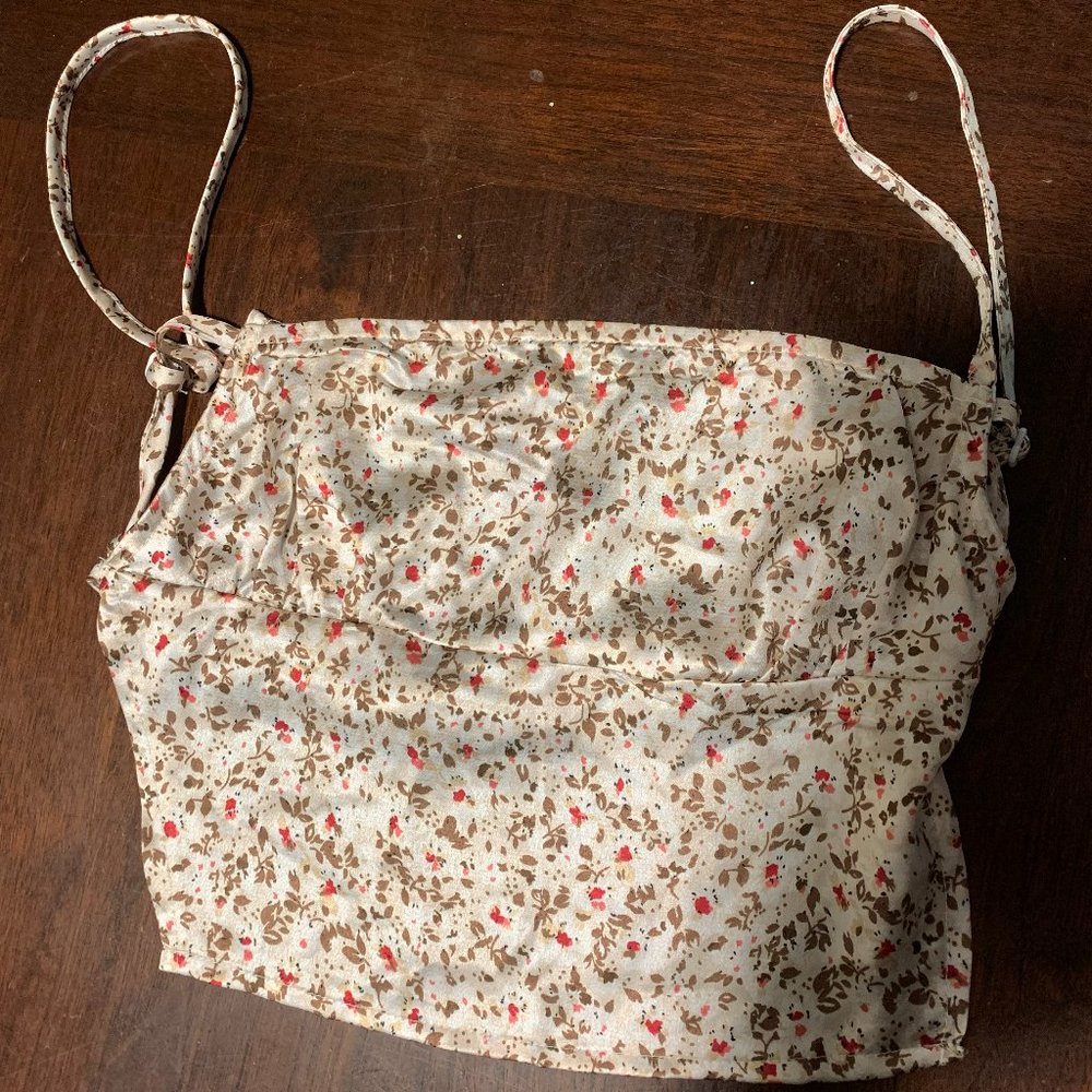 Flower Silk Crop Top